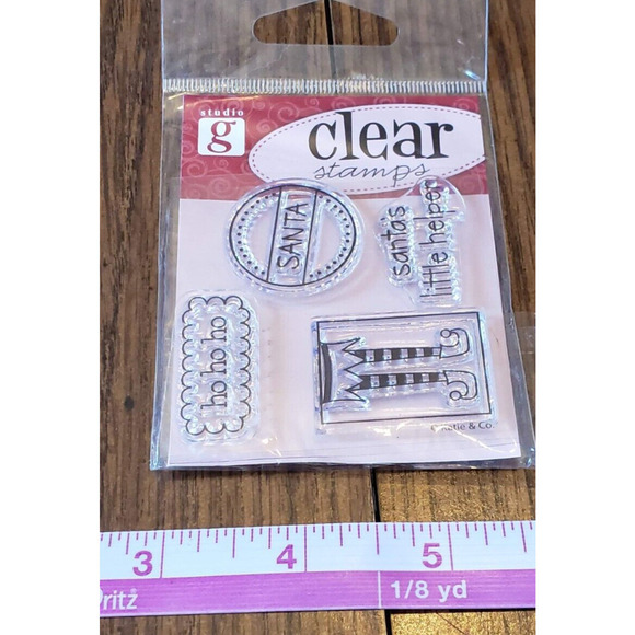 Studio G Holiday Christmas Theme 4 Pack Cling Mounted Rubber Stamps - Picture 1 of 6